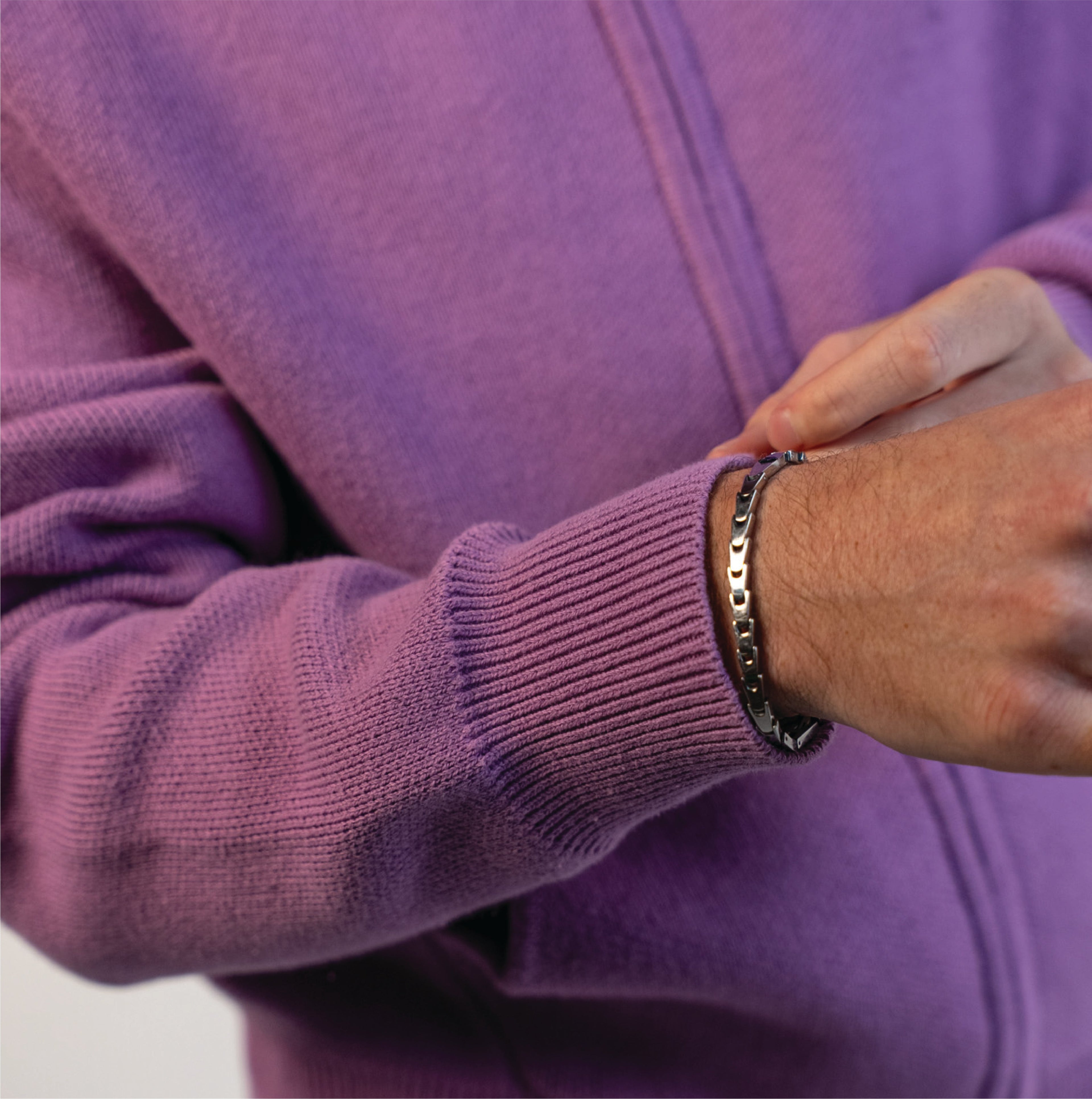 PROJECT DOSE - Purple Knit Zip-Up - Project Dose Detail